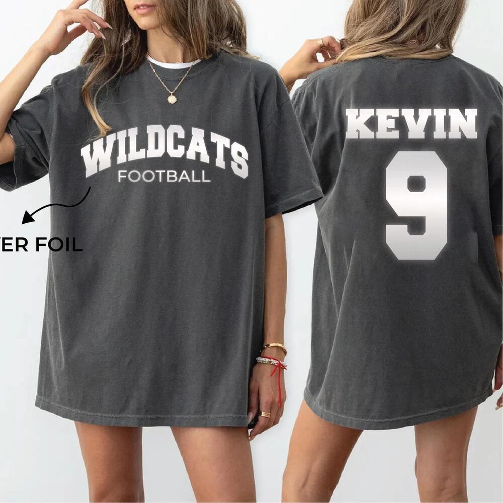 S Custom Football Shirt, Gold Football With Gold Name And Number 2 Sided
